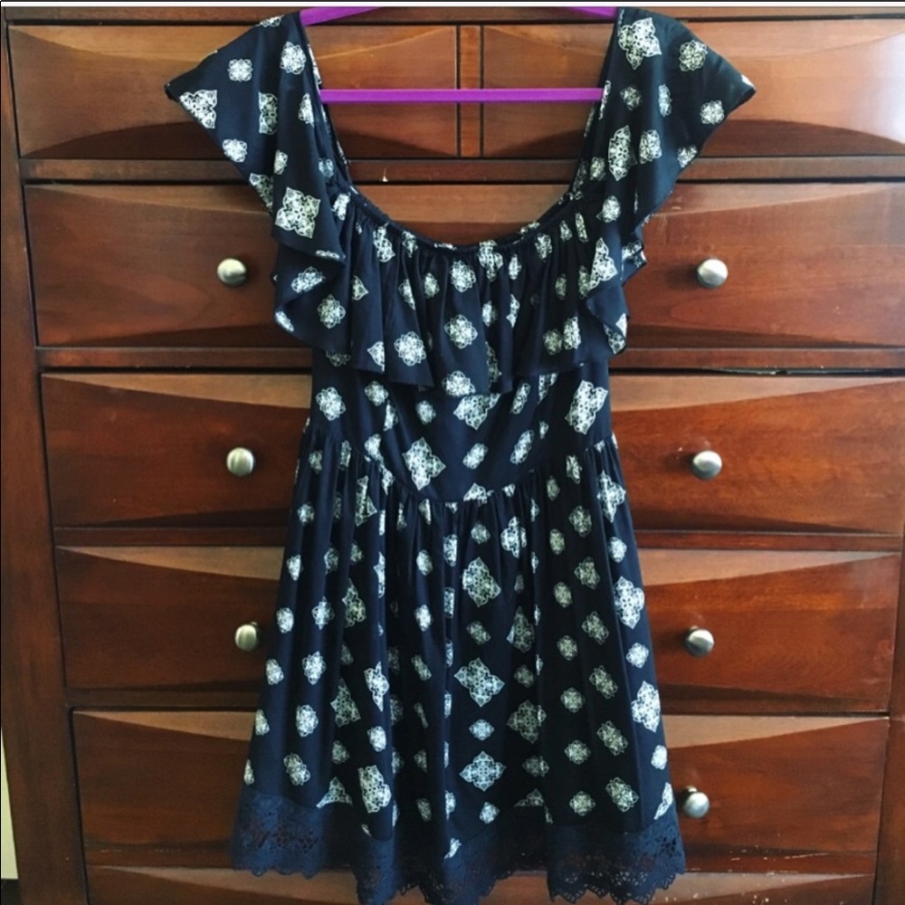 Elan Black and white print dress. - Picture 3 of 8